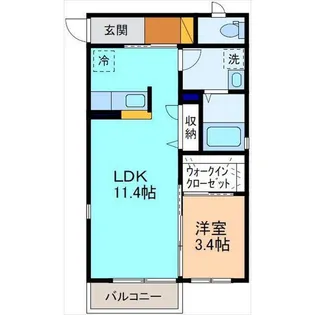 カカゲテーヤA【1階】の間取り
