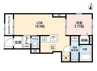 リーブルファイン八王子越野【1階】の間取り