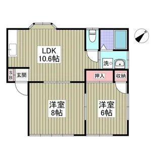 メゾンメヌエット【1階】の間取り