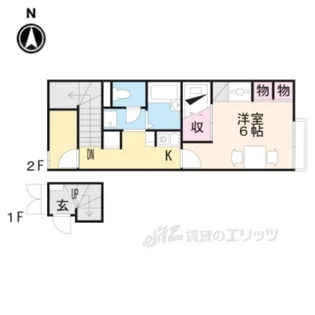 レオパレスナップシャンブル【1階】の間取り