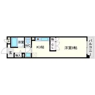 ビーバ江坂【6階】の間取り