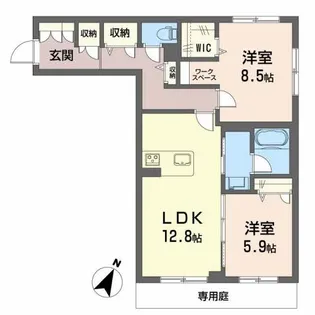 ヴィアソーレ【1階】の間取り
