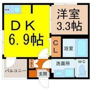 スカイシャイン黒川【3階】の間取り