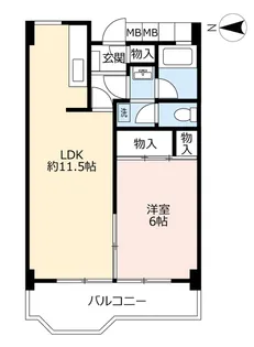 UR大幸東【11階】の間取り