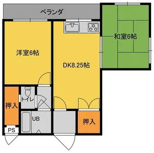 パールハイツ楠葉【4階】の間取り