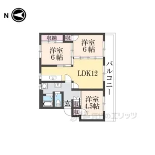 ヴィラナリー舞鶴1号棟【5階】の間取り