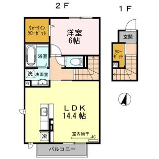 ジュネス・KASE【2階】の間取り