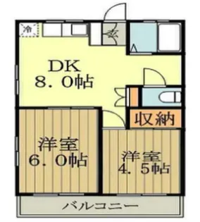 コーポ高峰【1階】の間取り