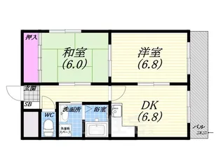 リバーハイム分銅 B【3階】の間取り