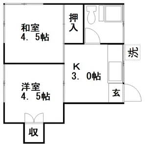 文化ハウス【1階】の間取り