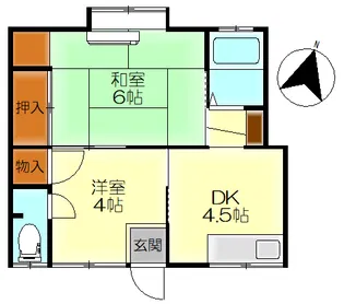 西原アパートB棟【2階】の間取り