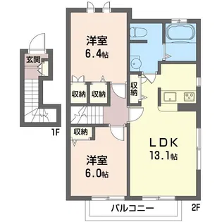 フォレステージュB【2階】の間取り
