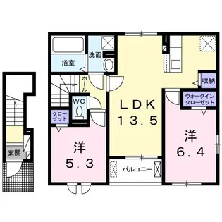 シャンドオランジュ【2階】の間取り