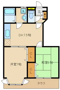 メゾン松本 E棟【1階】の間取り