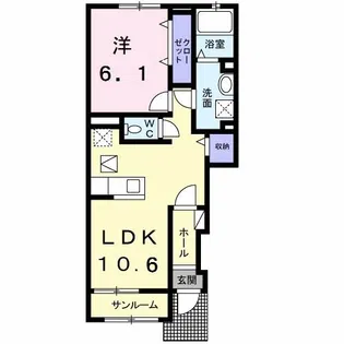 プランドール片縄南【1階】の間取り
