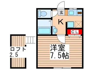 フラッツ国立【1階】の間取り