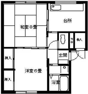 サザンハイツ D棟【2階】の間取り