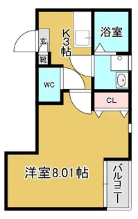 クレフラスト台原駅前【2階】の間取り