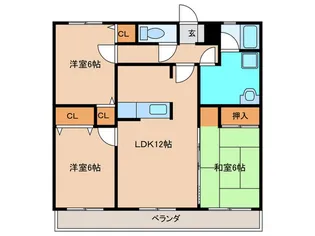 ヴァン・ヌーブ【3階】の間取り