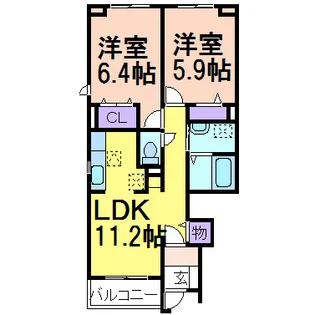 コンフォートF棟【1階】の間取り