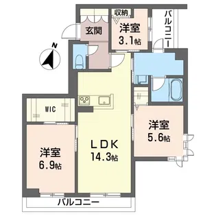 こもれび【2階】の間取り