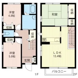 東京都府中市武蔵台1【一戸建】の間取り