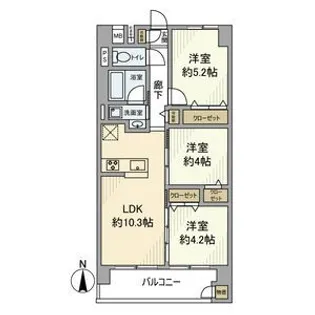 東建柏木マンション【13階】の間取り