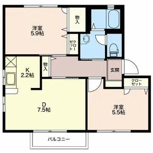 シャーメゾンIWAIA【2階】の間取り