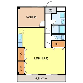 岐阜県岐阜市六条片田2【マンション】の間取り