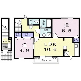 広島県三次市三次町【アパート】の間取り