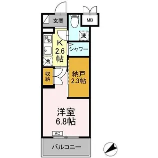 CINZA若林【4階】の間取り