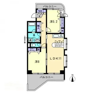 エルトンハウス【6階】の間取り