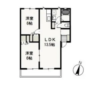 2LDKの間取り画像