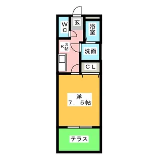 メゾン・マ・シャンブルII【1階】の間取り