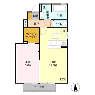 スパローハウス五番舘 A【1階】の間取り