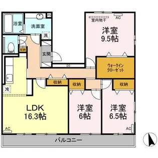 シュロス作右衛門【3階】の間取り