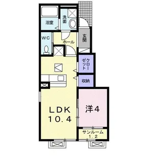 カーサ プラシードTIII【1階】の間取り