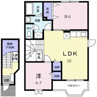 ハーモニータウンD【2階】の間取り