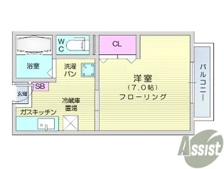 CASAデルフィー【1階】の間取り