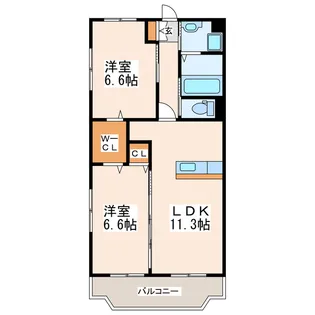 サンシャイン帯山【1階】の間取り