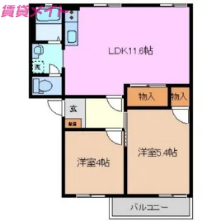 ドミール城山【2階】の間取り