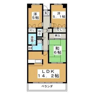 グラスランド21【7階】の間取り
