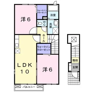 ジュネスYM B【2階】の間取り