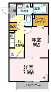 神奈川県小田原市鴨宮【アパート】の間取り