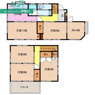 三重県伊勢市大世古4【一戸建】の間取り