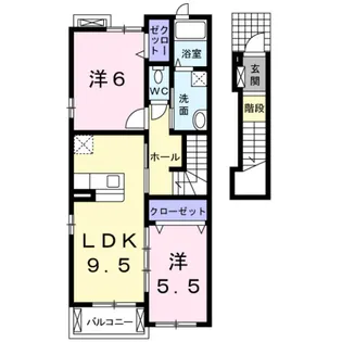 カーサブリランテ【2階】の間取り