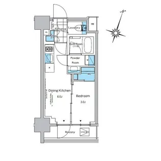 ルフォンプログレ神田プレミア【6階】の間取り