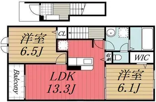 千葉県千葉市稲毛区長沼町【アパート】の間取り