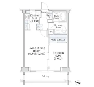 東京都新宿区住吉町【マンション】の間取り