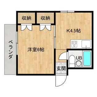 1Kの間取り画像